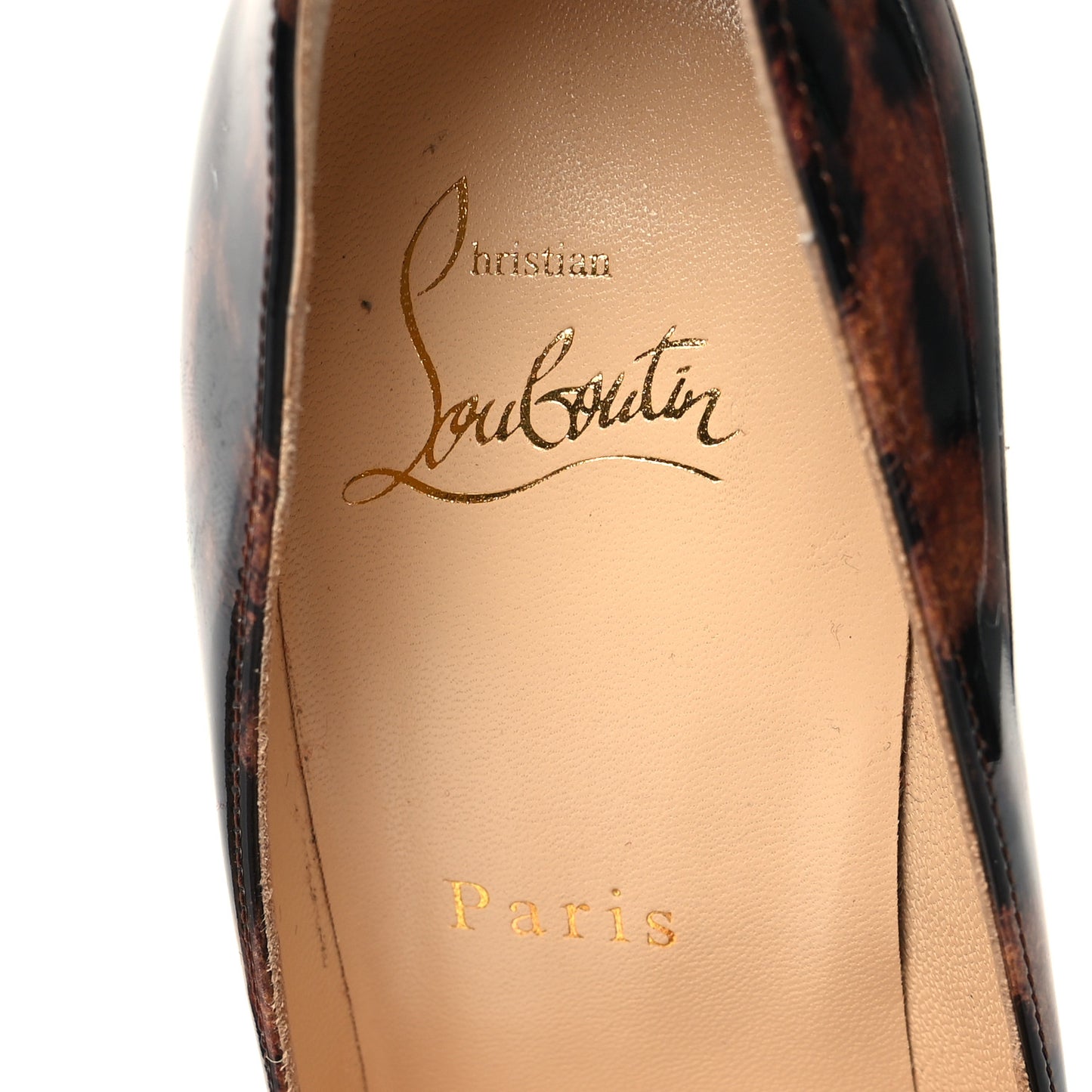 Patent Glitter Leopard Print Pigalle Follies 100 Pumps 37 Gold