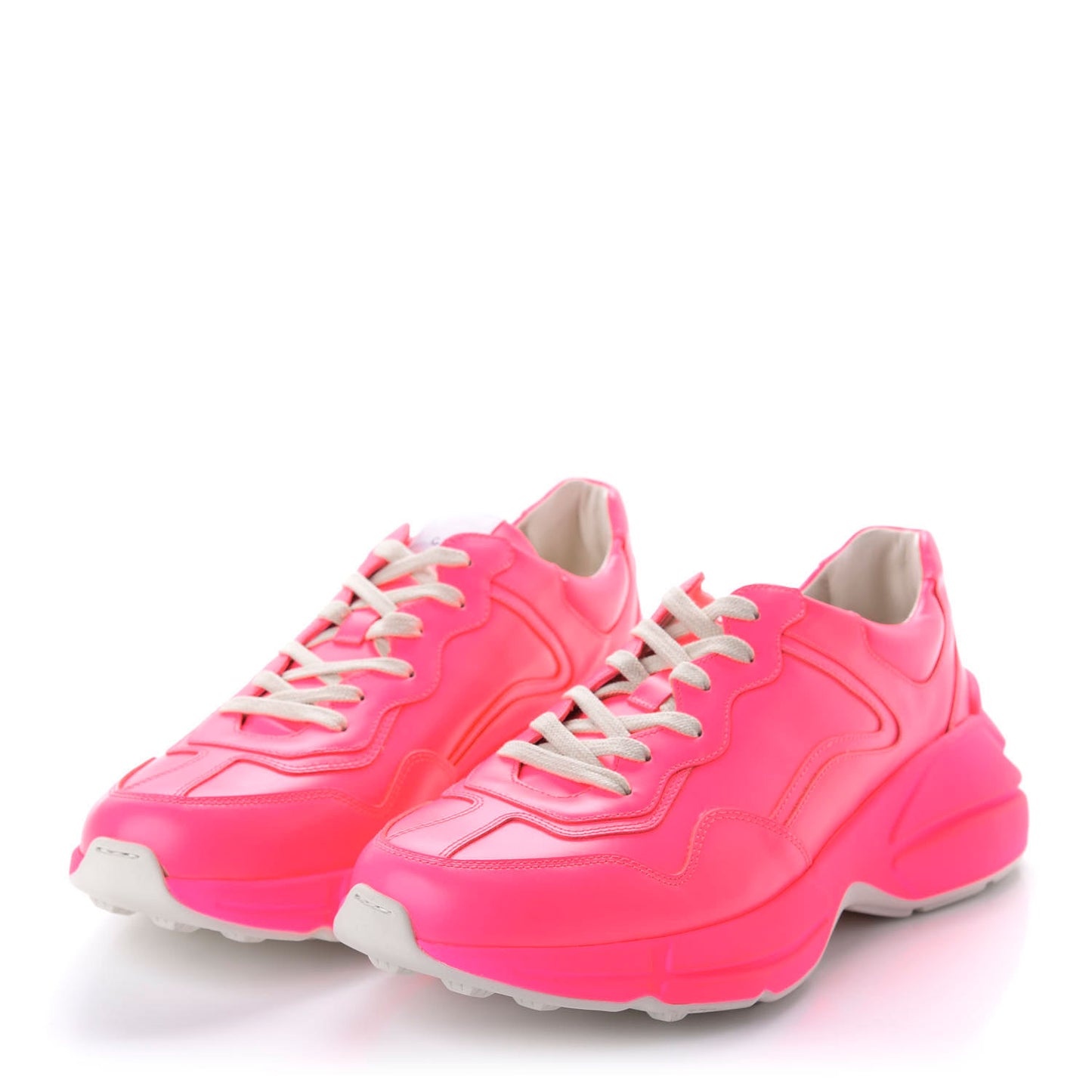 Calfskin Mens Rhyton Sneakers 9 Fuxia Fluo