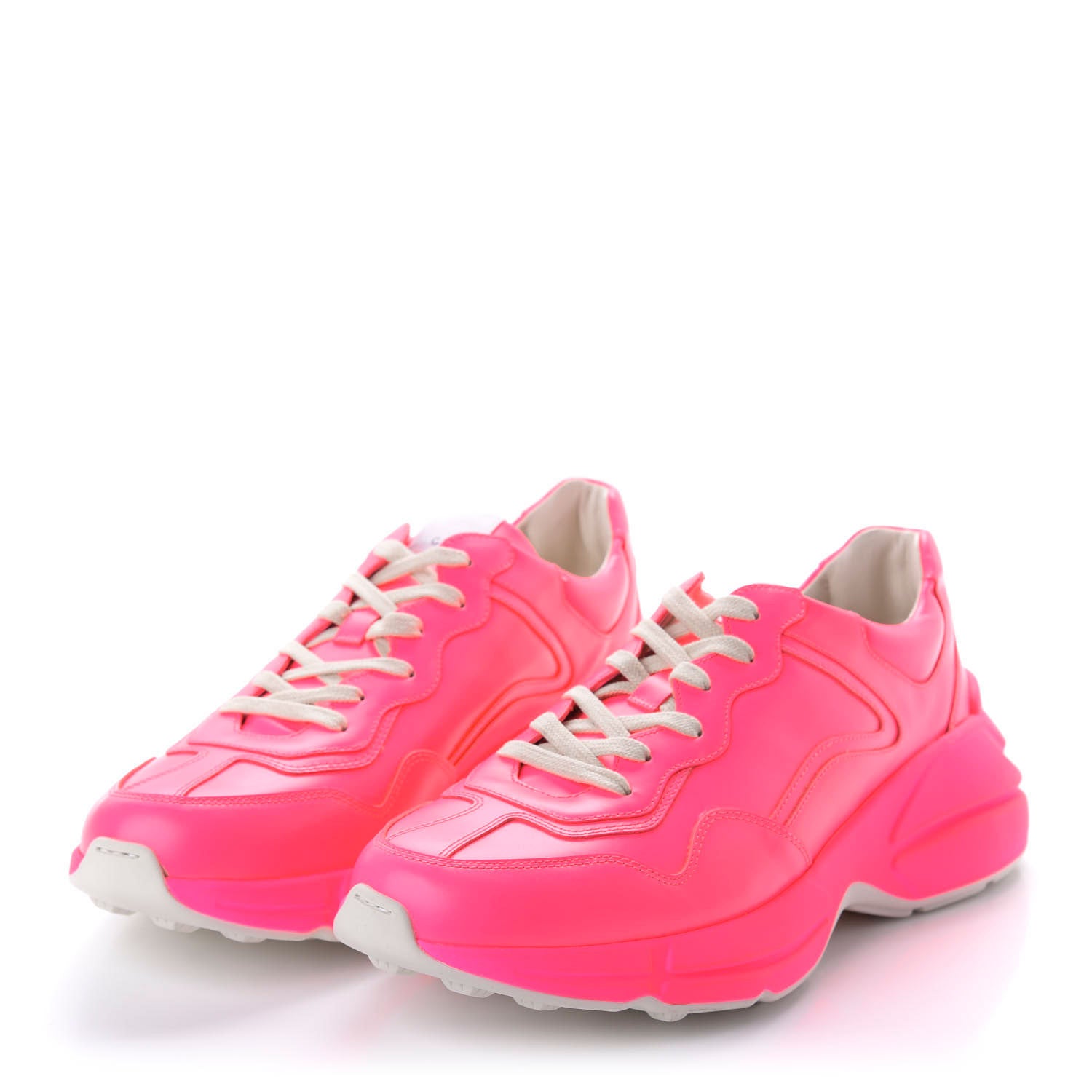 Gucci Calfskin Mens Rhyton Sneakers 9 Fuxia Fluo 3 of 10