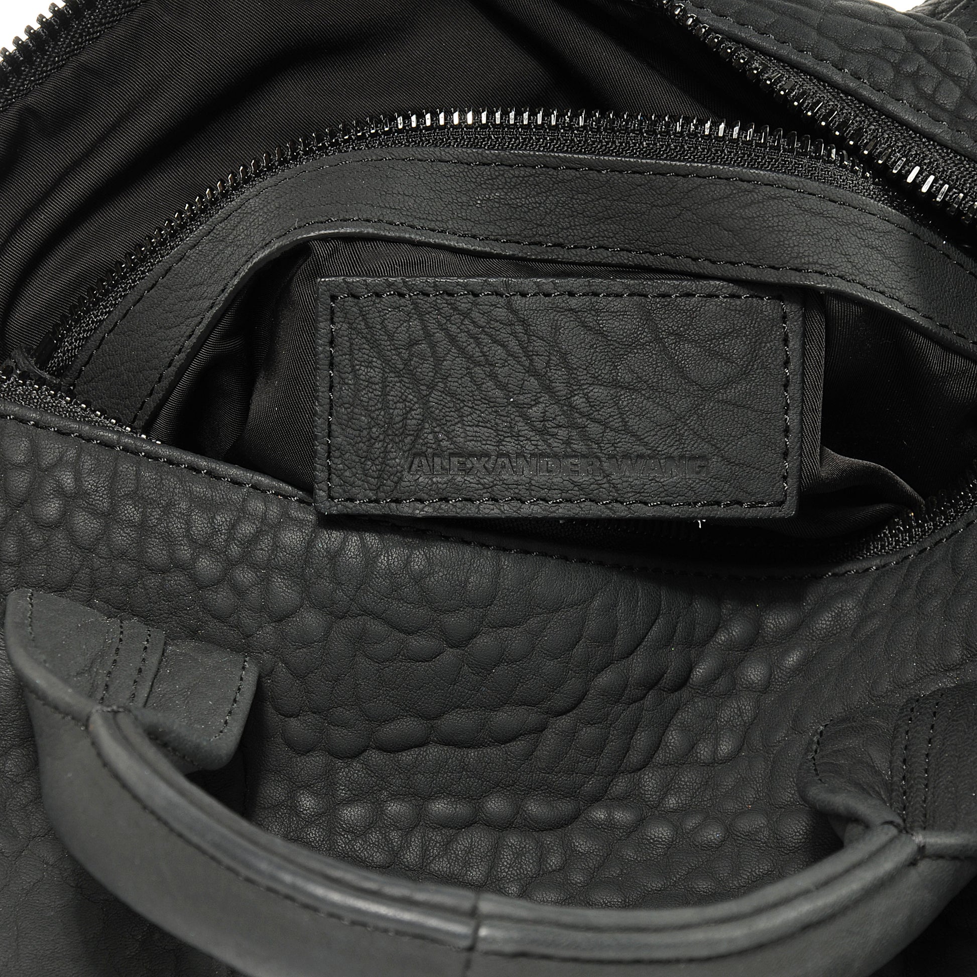 Alexander Wang Leather Rocco Duffel Matte Black w Iridescent Hardware 5 of 6