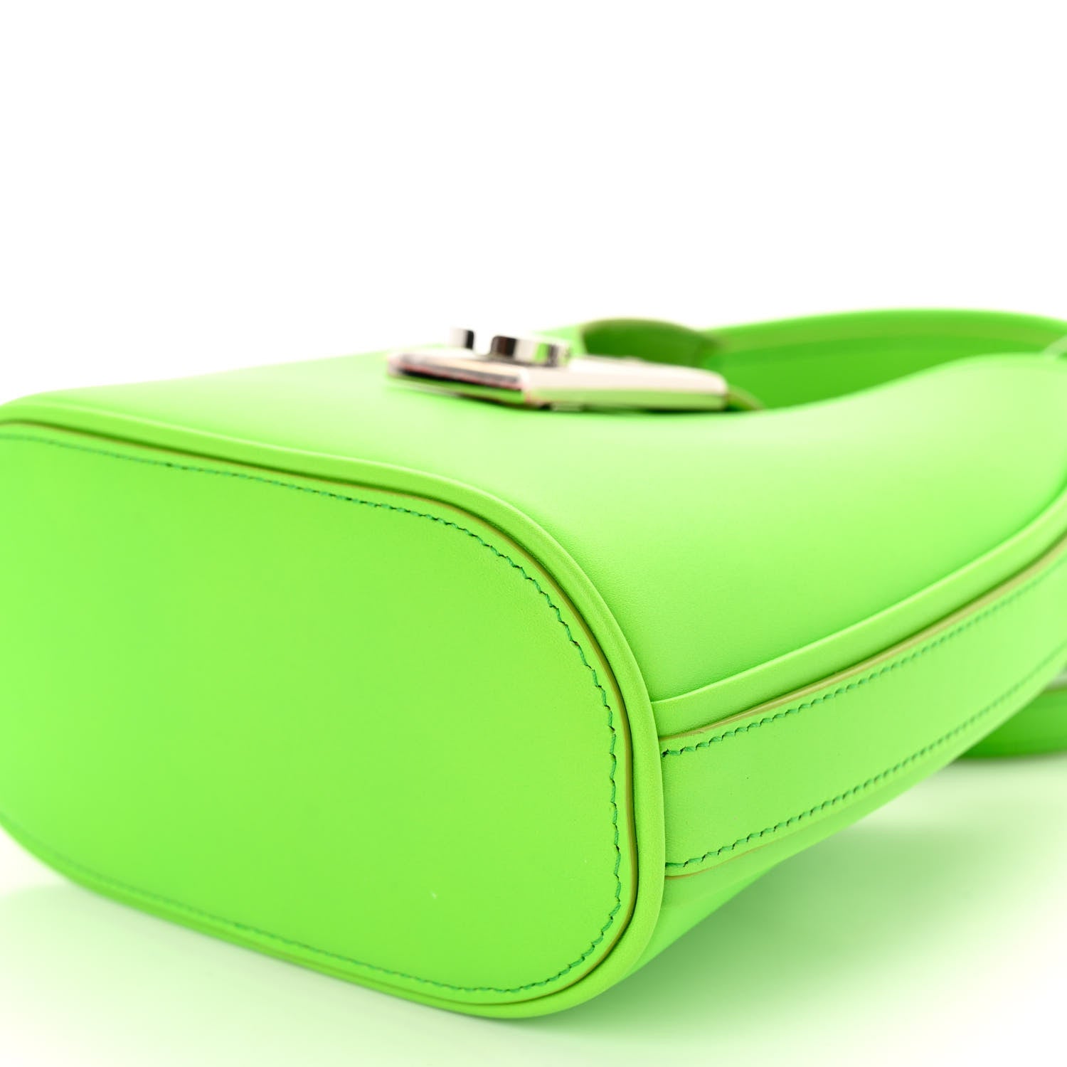 Salvatore Ferragamo Soft Calfskin Mini Gancini Hobo Lime 9 of 9