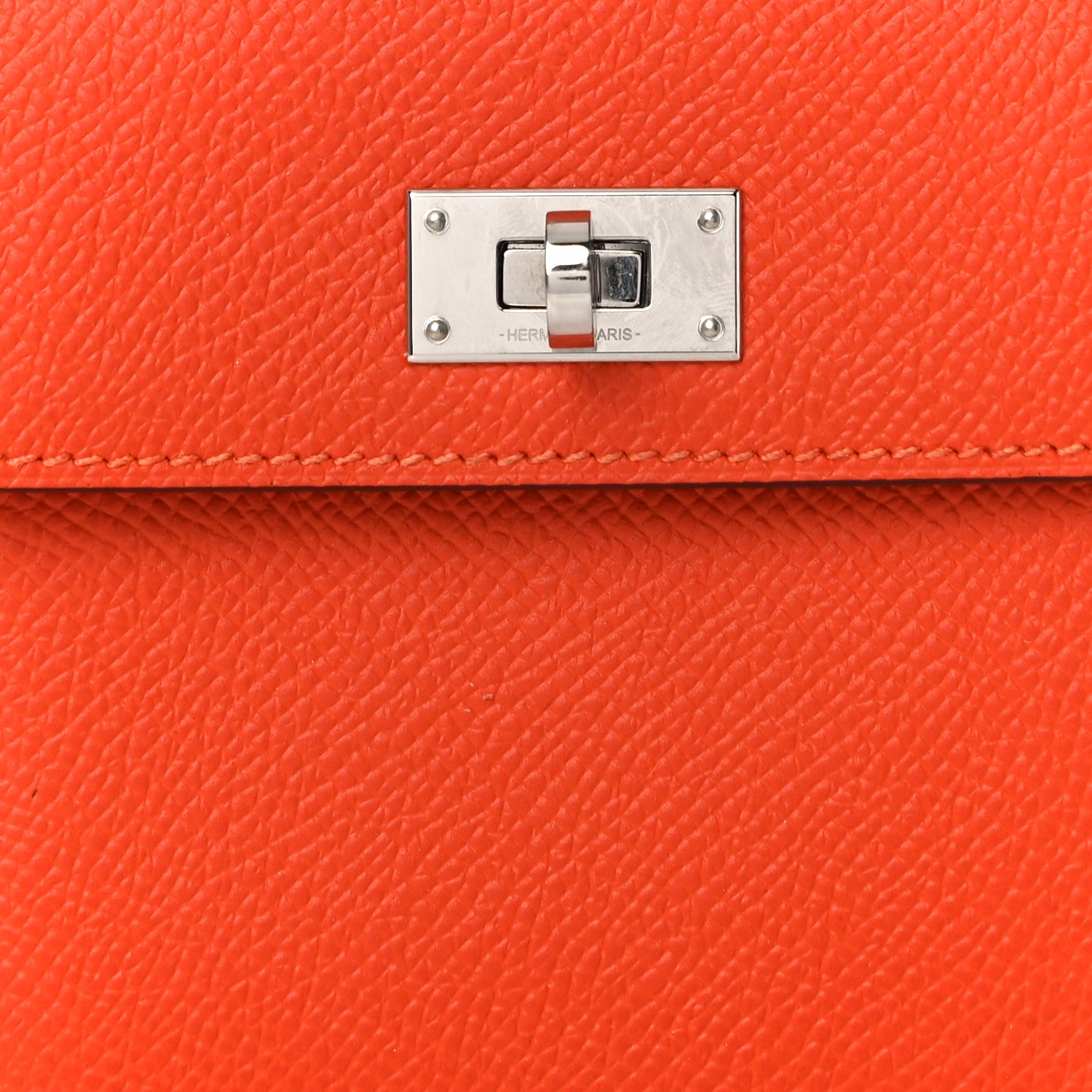 Hermes Epsom Kelly Pocket Compact Wallet Orange Poppy 9 of 11