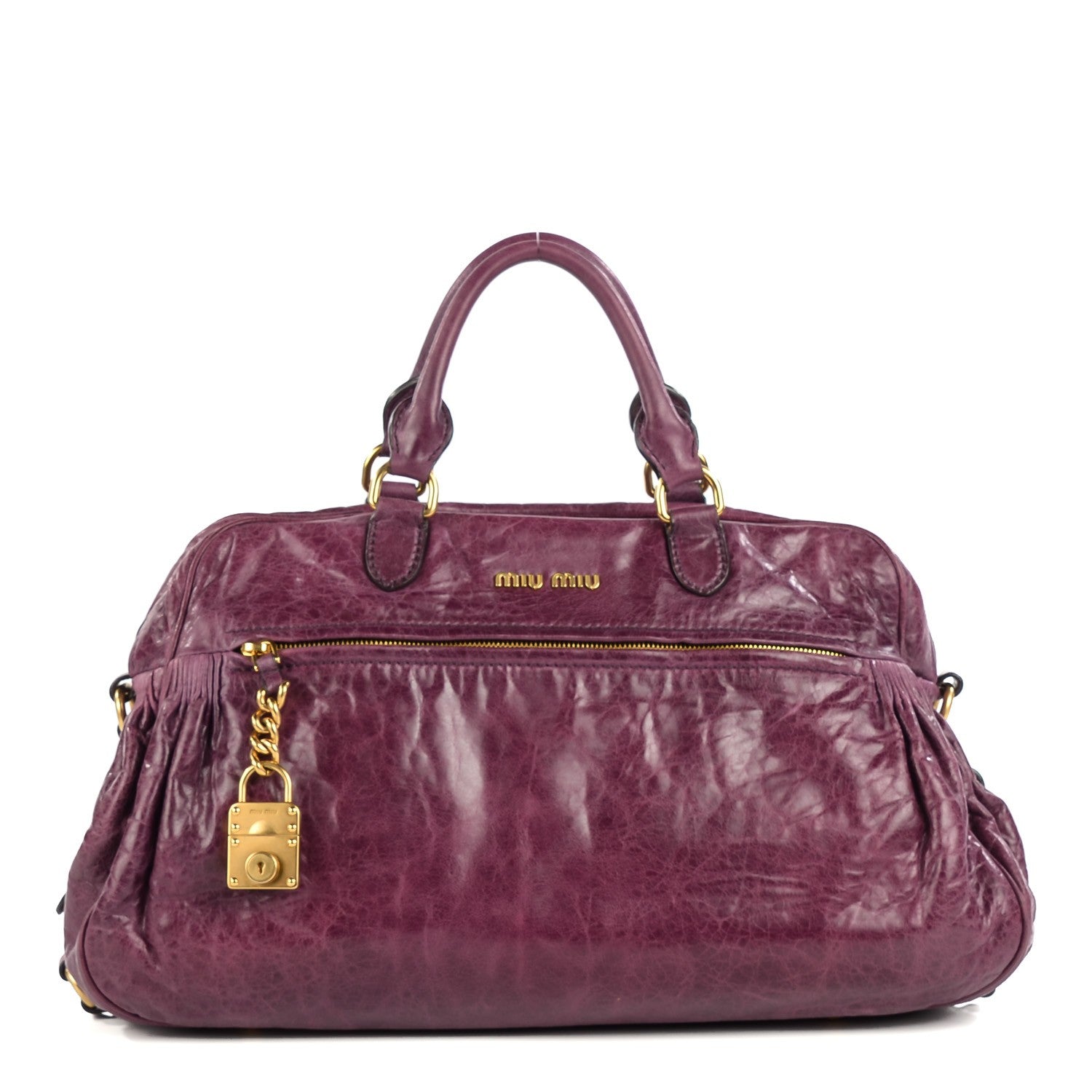 Miu Miu Vitello Lux Mini Charm Tote Ribes 1 of 7