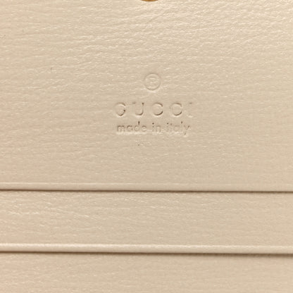 Gucci GG Supreme Monogram Azalea Calfskin Horsebit 1955 Card Case Wallet Beige Ebony Mystic White 6 of 8
