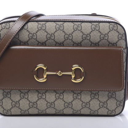Gucci GG Supreme Monogram Small Horsebit 1955 Shoulder Bag Beige Brown Sugar 10 of 11