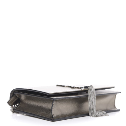 Saint Laurent Grain De Poudre Classic Monogram Kate Tassel Chain Wallet Piombo 4 of 9