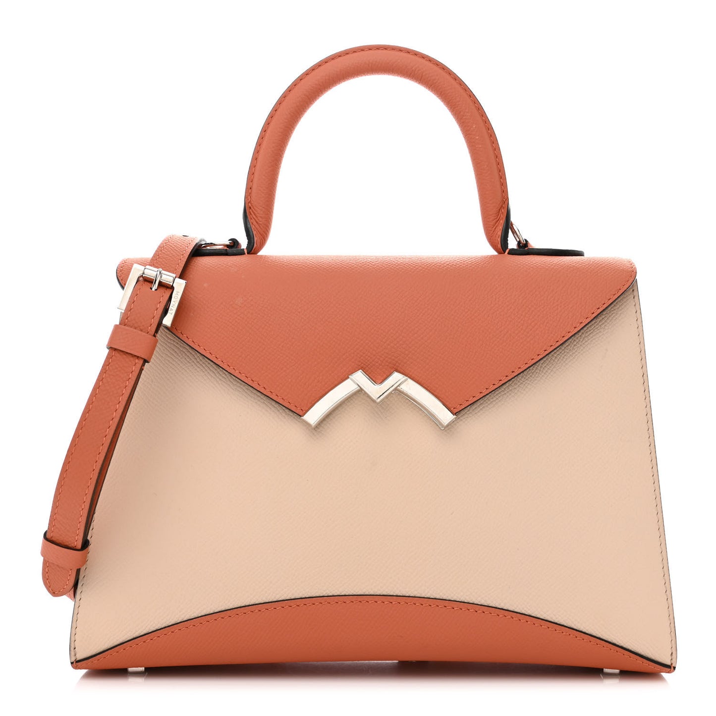 Carat Calfskin Bicolor Gabrielle PM Peche Powder
