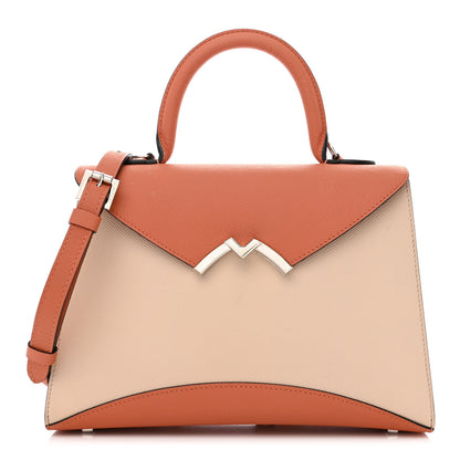Moynat Carat Calfskin Bicolor Gabrielle PM Peche Powder 1 of 10