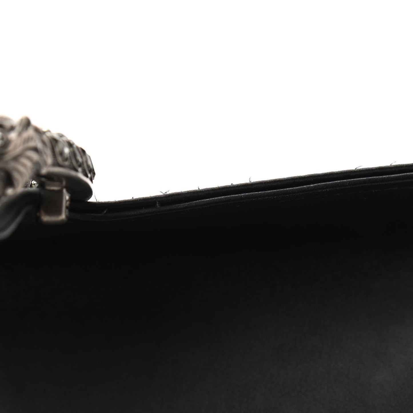 Satin Silk Crystal Small Dionysus Shoulder Bag Black Black Diamond