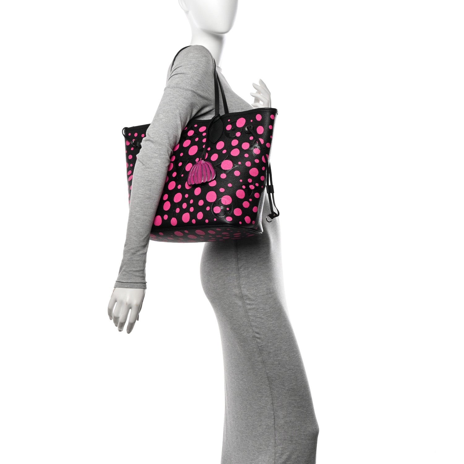 Louis Vuitton LV X YK Empreinte Infinity Dots Neverfull MM Black Fuchsia 2 of 12