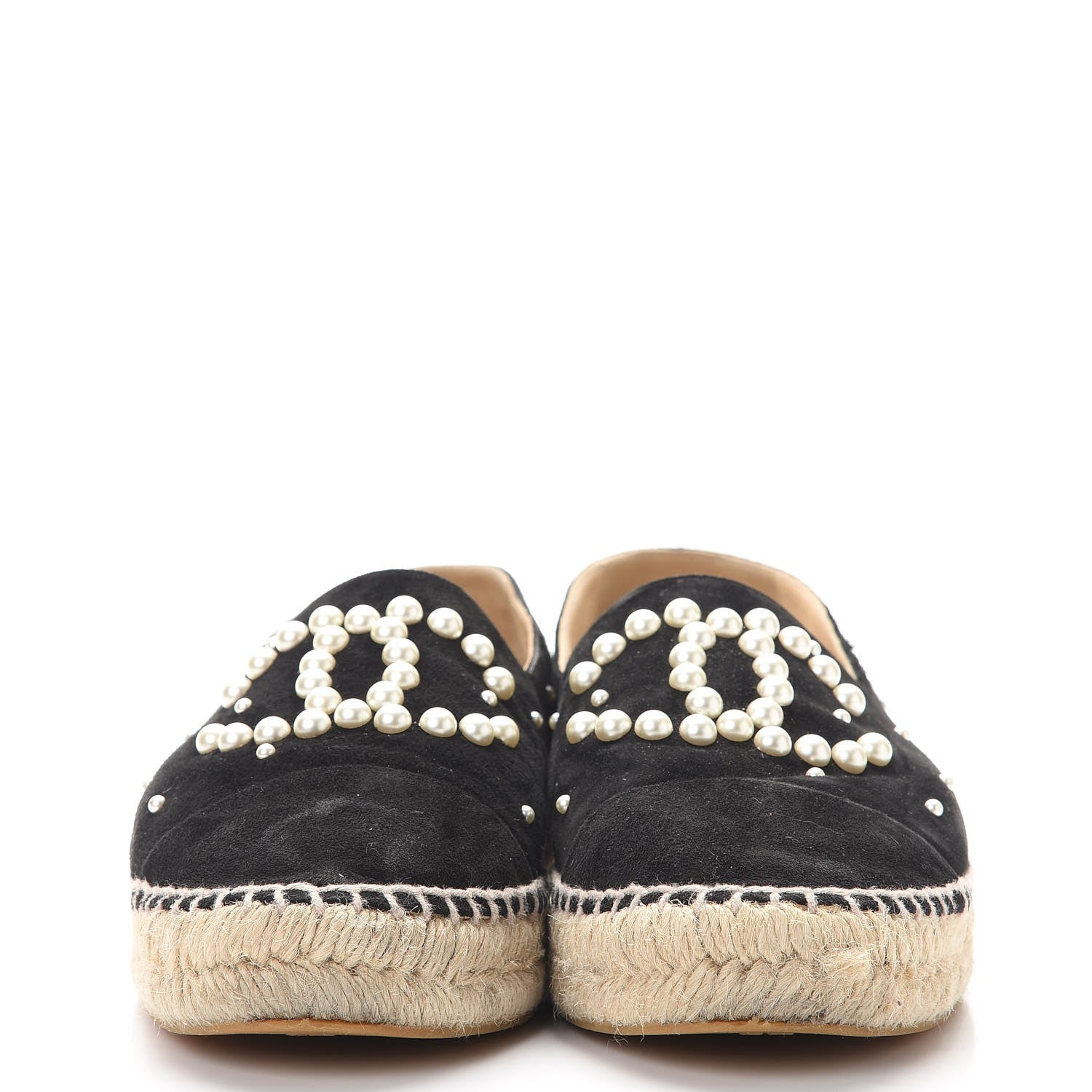 Chanel Suede Pearl CC Espadrilles 40 Black 2 of 18