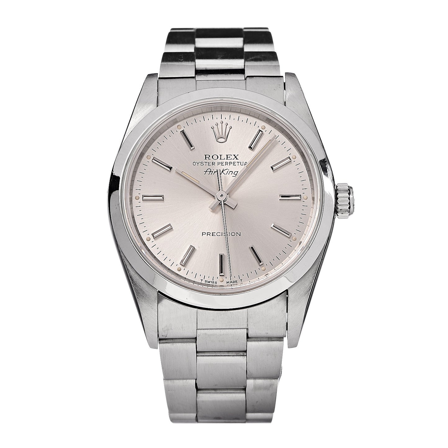 Stainless Steel 34mm Air-King Oyster Perpetual Precision Watch Silver 14000