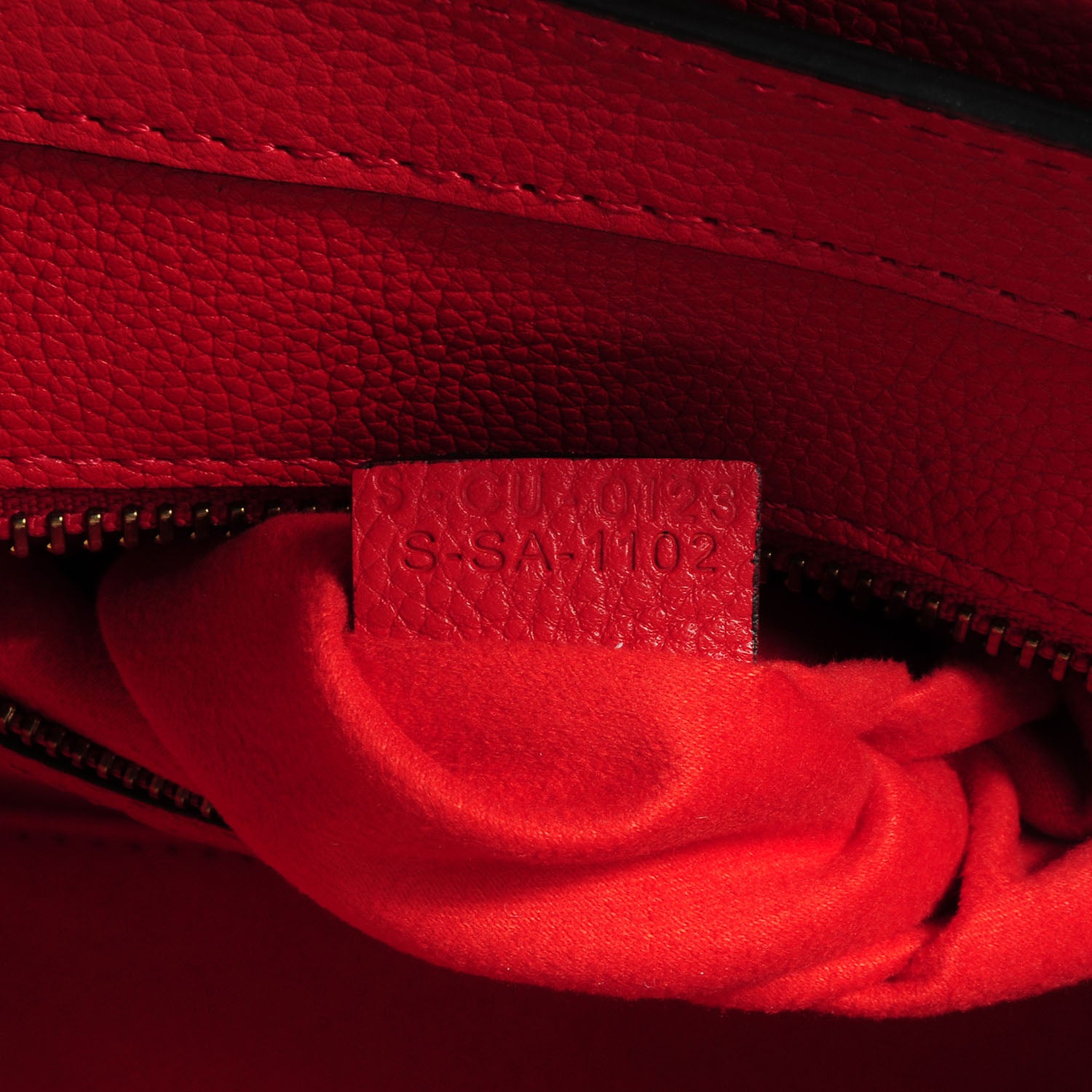 Celine Drummed Leather Micro Luggage Coquelicot 7 of 9