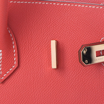 Hermes Epsom Candy Birkin 35 Rose Jaipur Gold 23 of 35