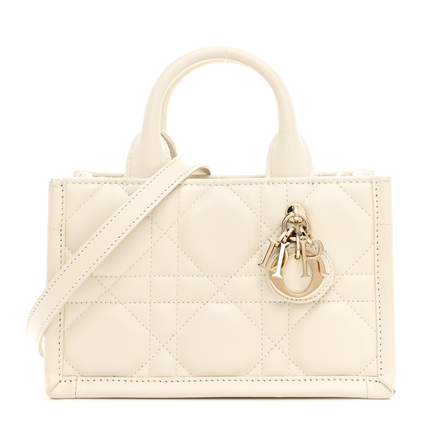 Calfskin Macrocannage Mini Book Tote Latte