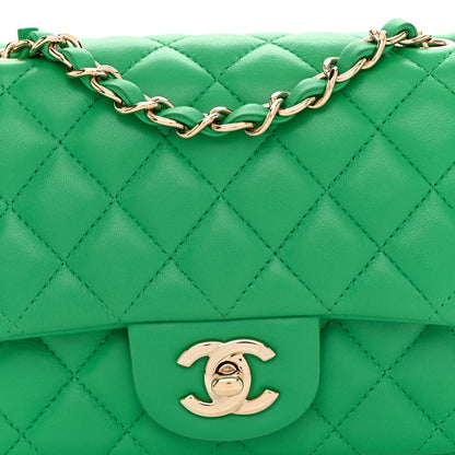 Chanel Lambskin Quilted Mini Square Flap Green 8 of 11