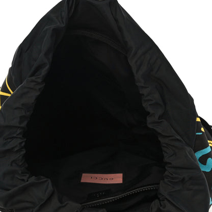 Gucci Techno Canvas GucciGhost Double Buckle Backpack Black New Acquamarine 6 of 12