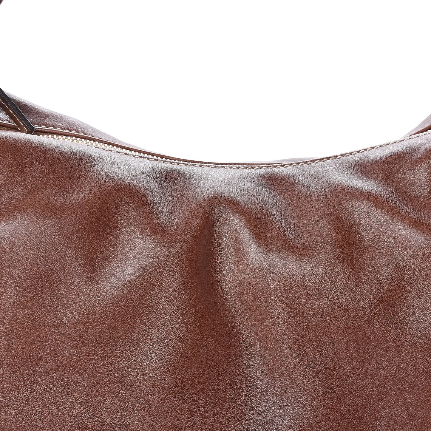 Calfskin Medium Horsebit Chain Hobo Brown
