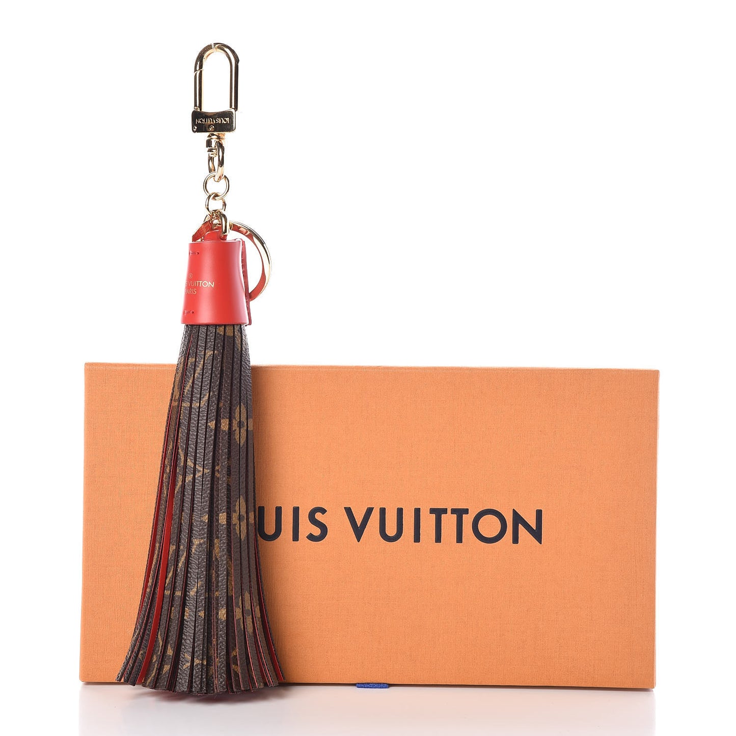 Monogram Tassel Bag Charm Red