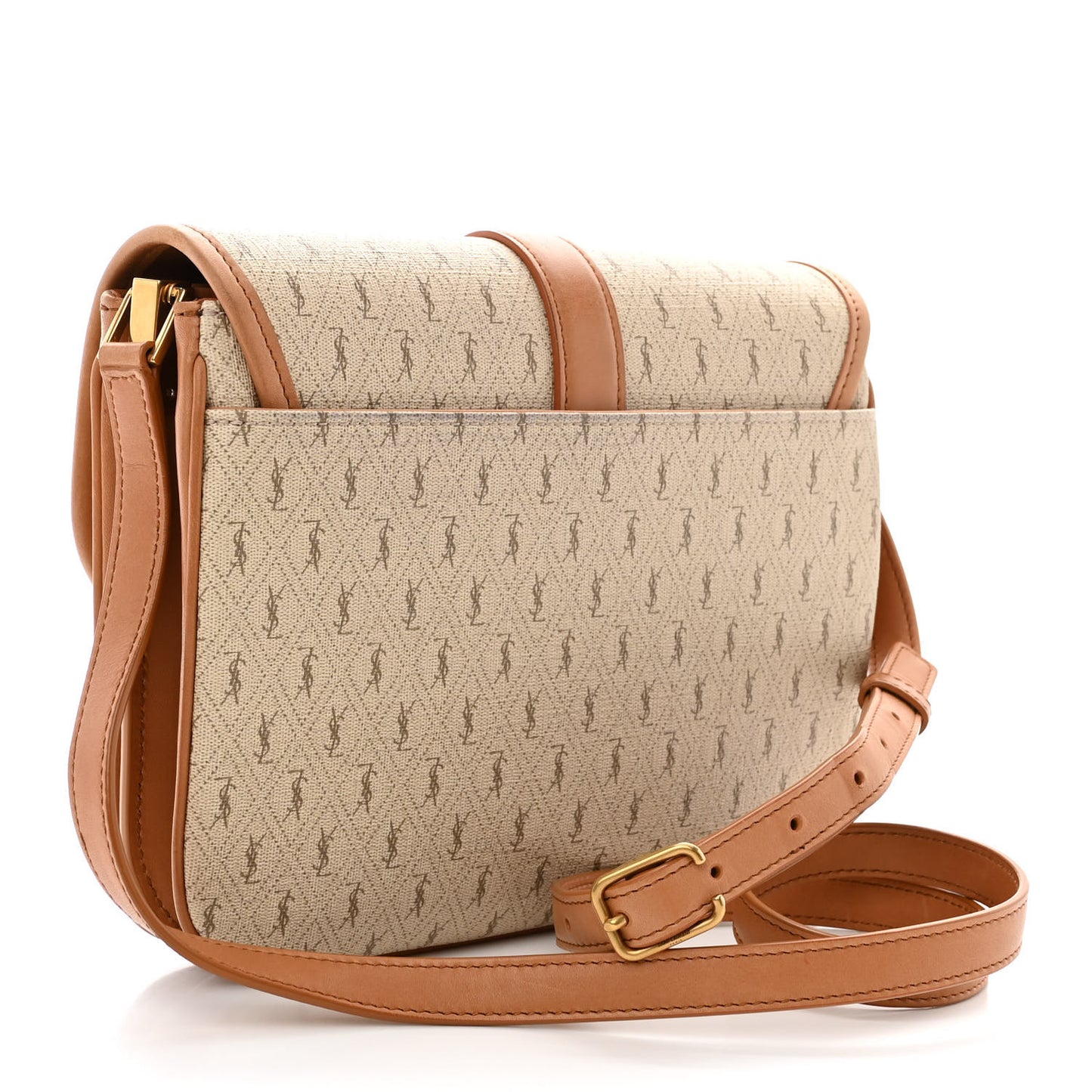 Canvas All-Over Monogram Small Le Monogramme Satchel Beige Kaki Brown Gold