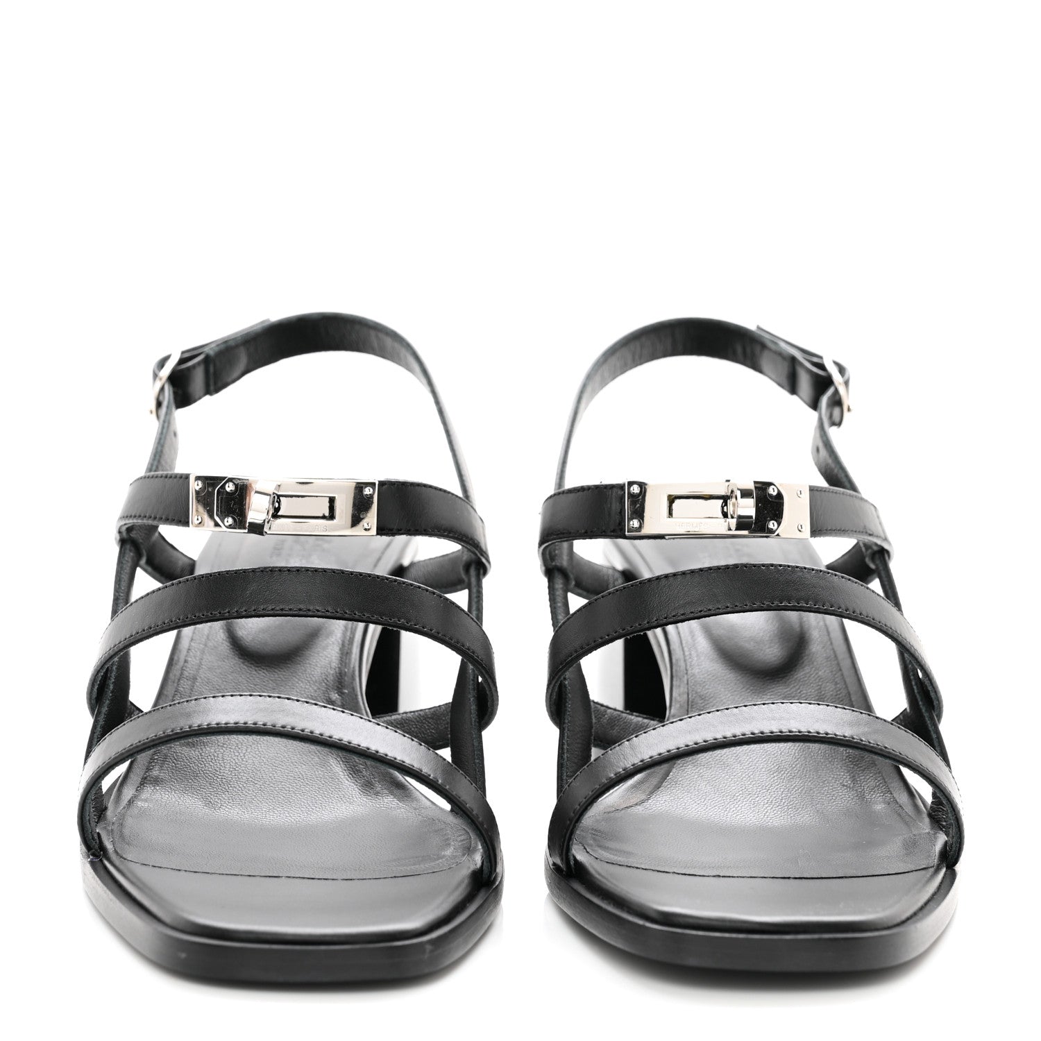 Hermes Calfskin Eve 60 Sandals 40 Black 2 of 7