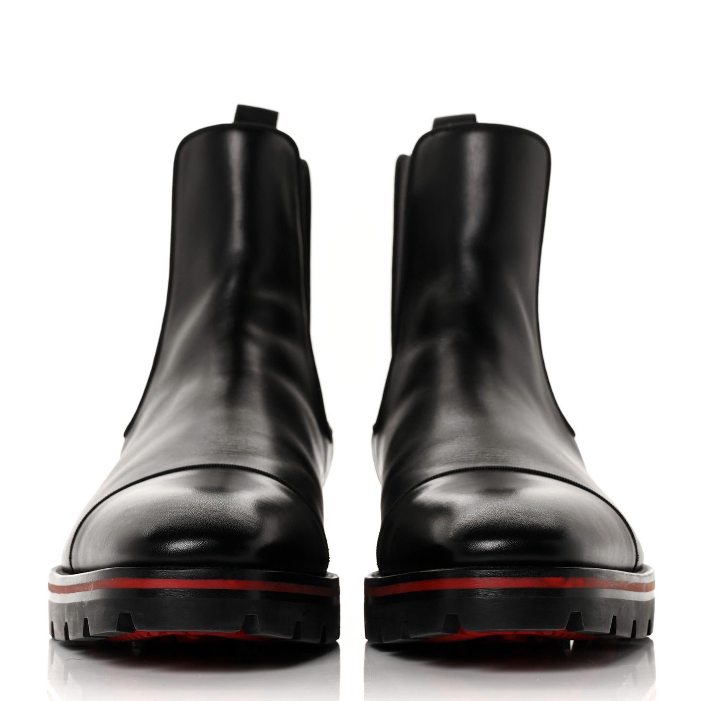 Calfskin Mens Melon Flat Chelsea Boots 41.5 Black