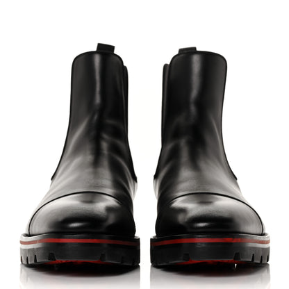 Christian Louboutin Calfskin Mens Melon Flat Chelsea Boots 41.5 Black 2 of 9