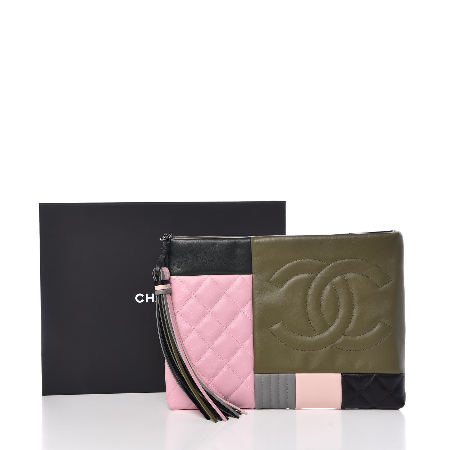 Chanel Lambskin Patchwork Medium Cosmetic Case Multicolor 9 of 11