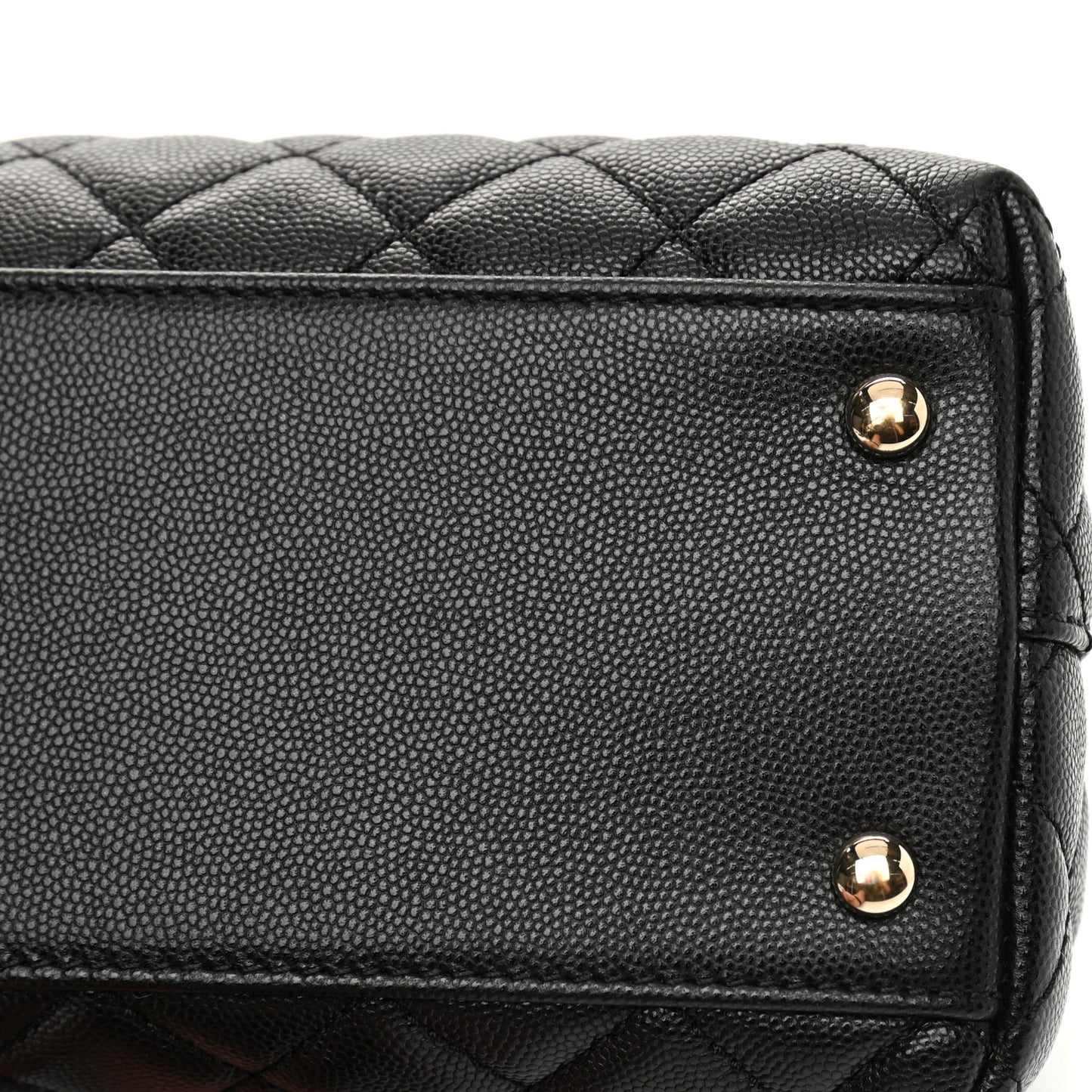 Caviar Quilted Medium Coco Handle Flap Black