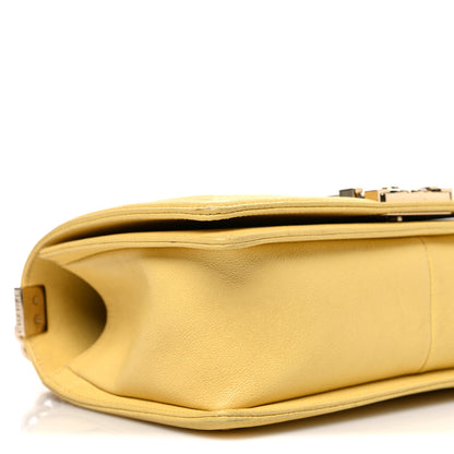 Chanel Caviar Chevron Quilted Medium Boy Flap Yellow 9 of 12