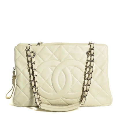 Chanel Caviar Quilted Timeless CC Shopping Tote White 1 of 7