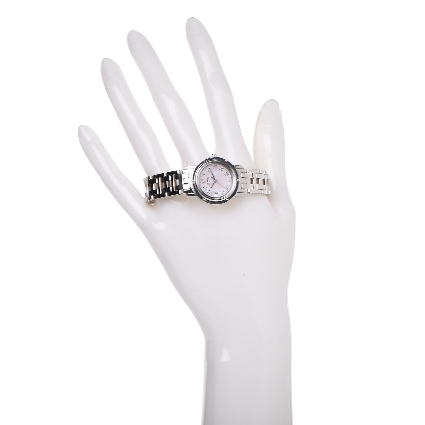 Stainless Steel Pink Mother of Pearl 24mm Clipper Quartz Watch