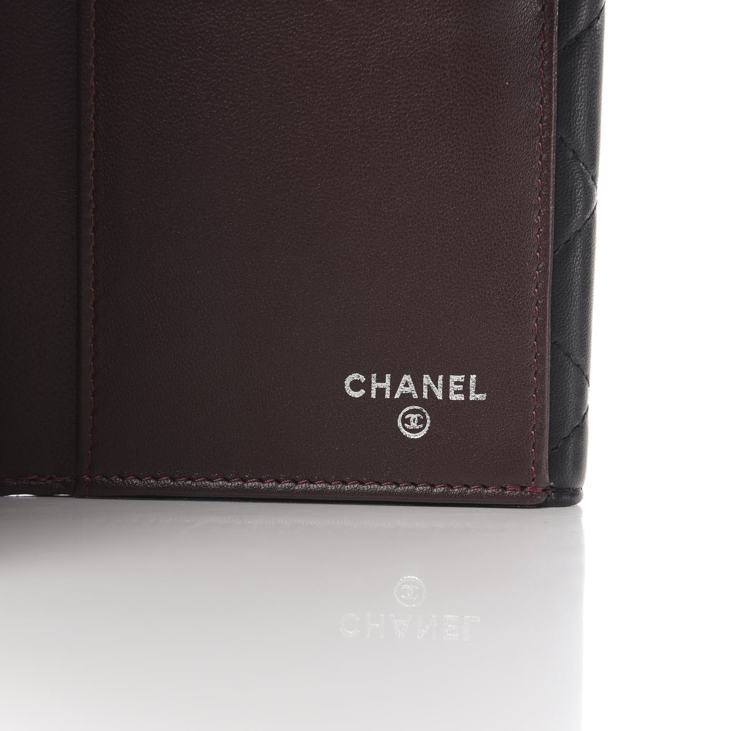 Lambskin Quilted Long Flap Wallet Black