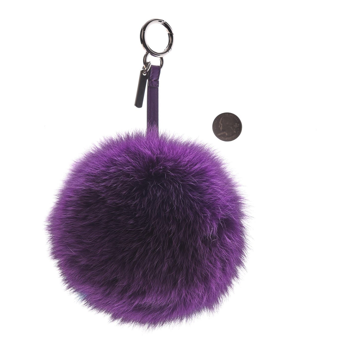 Fox Fur Shiny Nappa Bi-Color M ABCharm Bag Charm Viola Lago Viola Plus