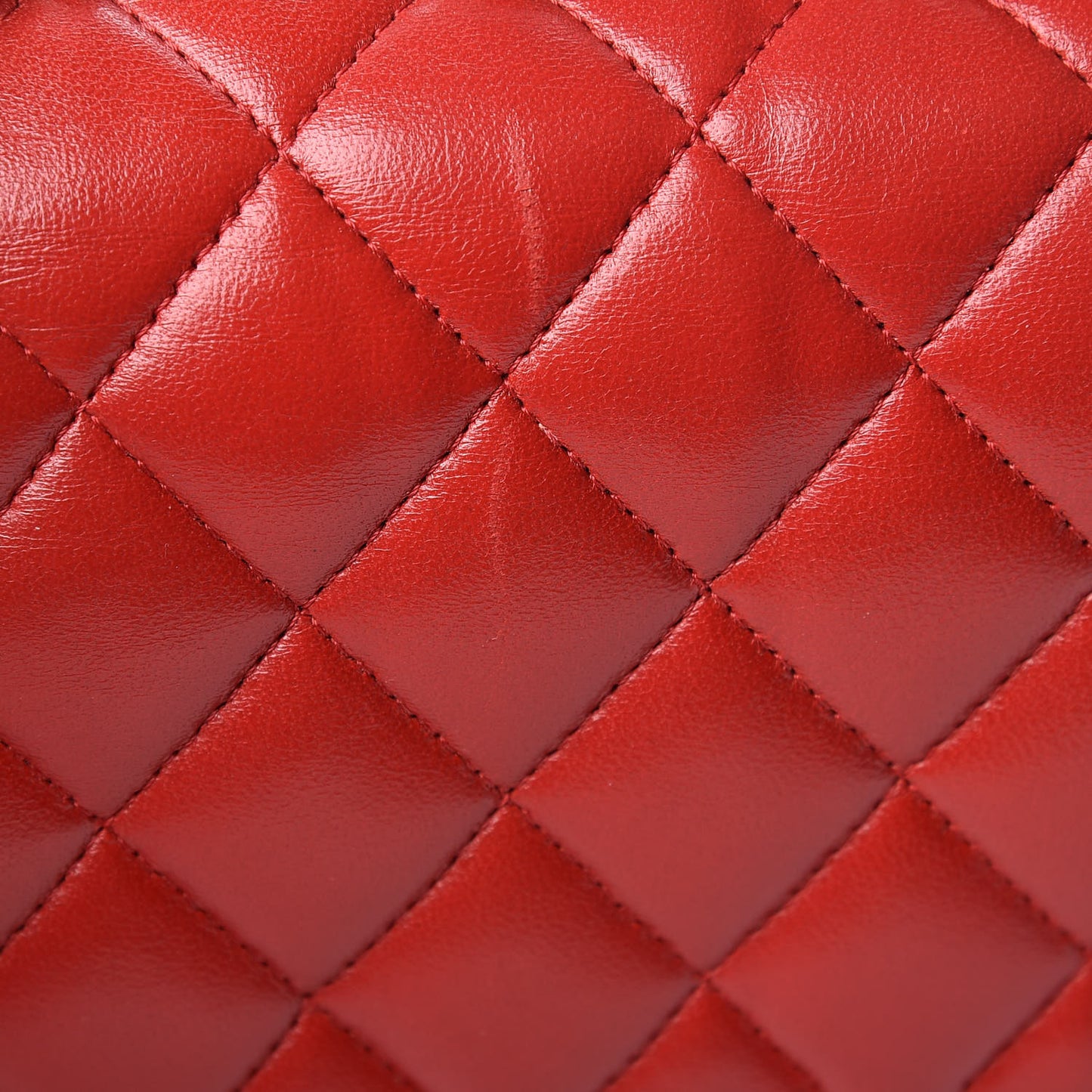 Lambskin Quilted Medium Double Flap Red