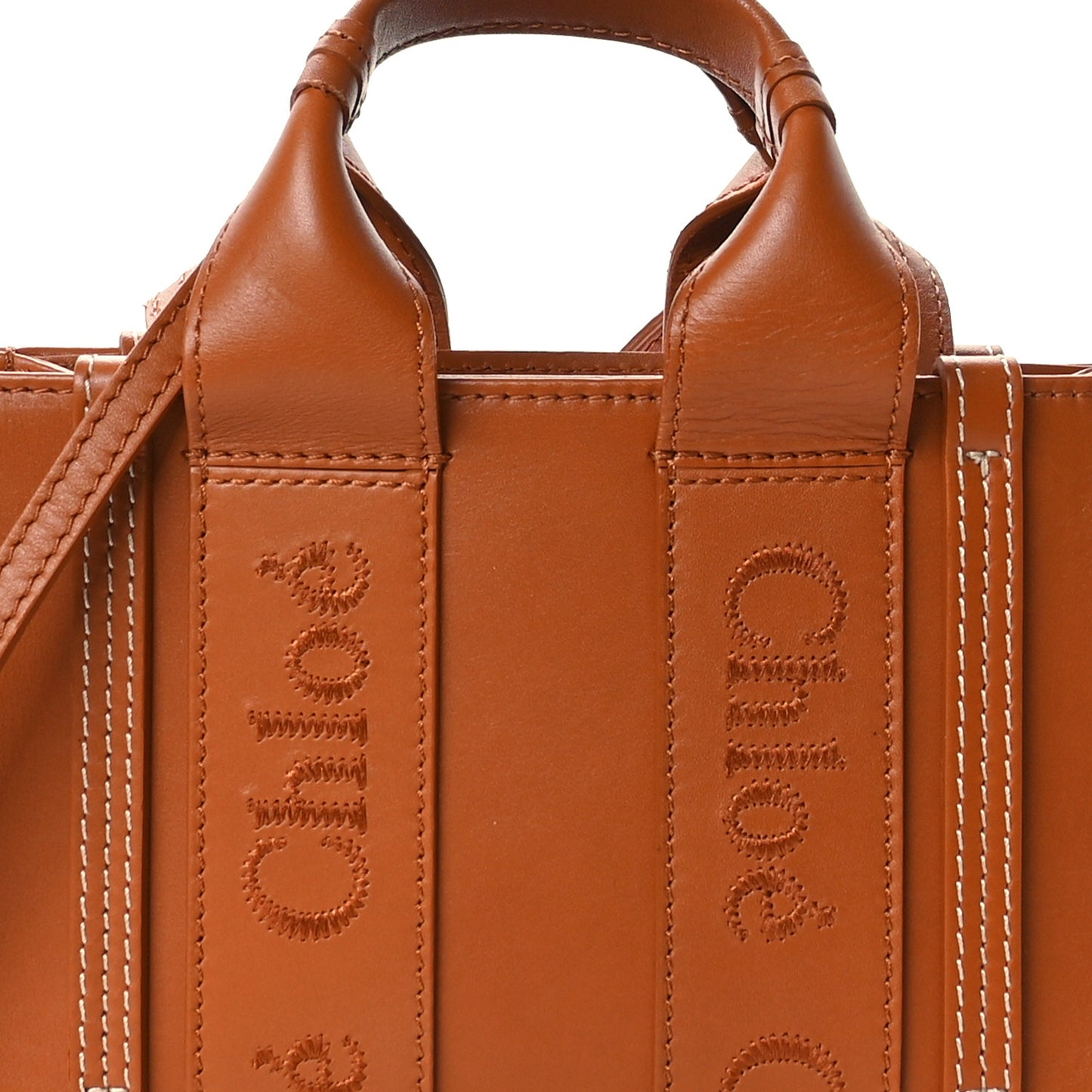 Calfskin Mini Woody Ribbon Tote Caramel