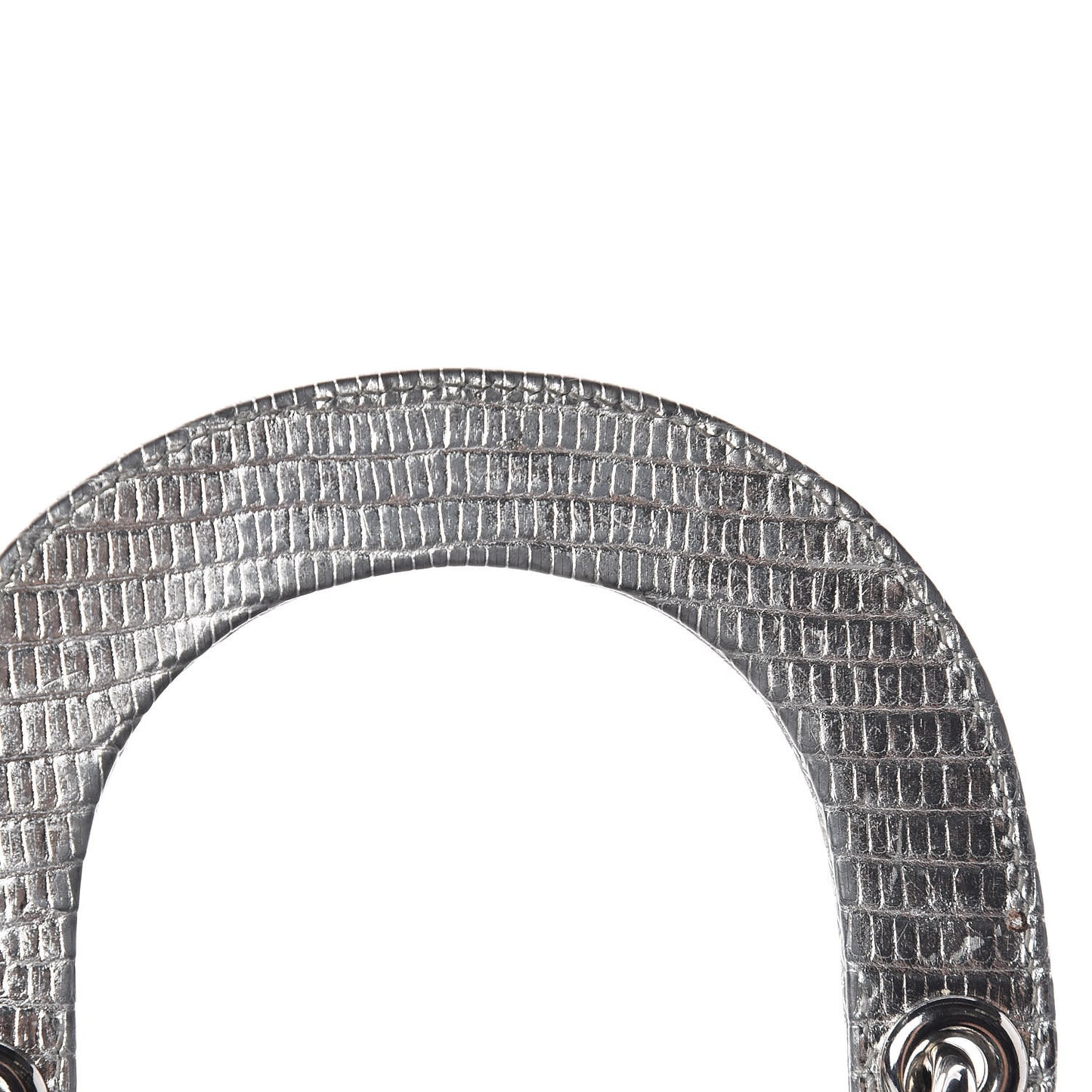 Metallic Lizard Mini Lady Dior Silver