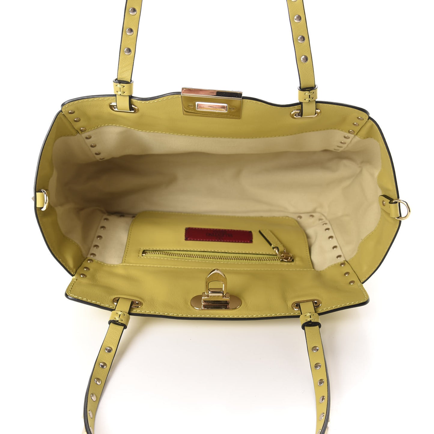Vitello Small Rockstud Tote Yellow