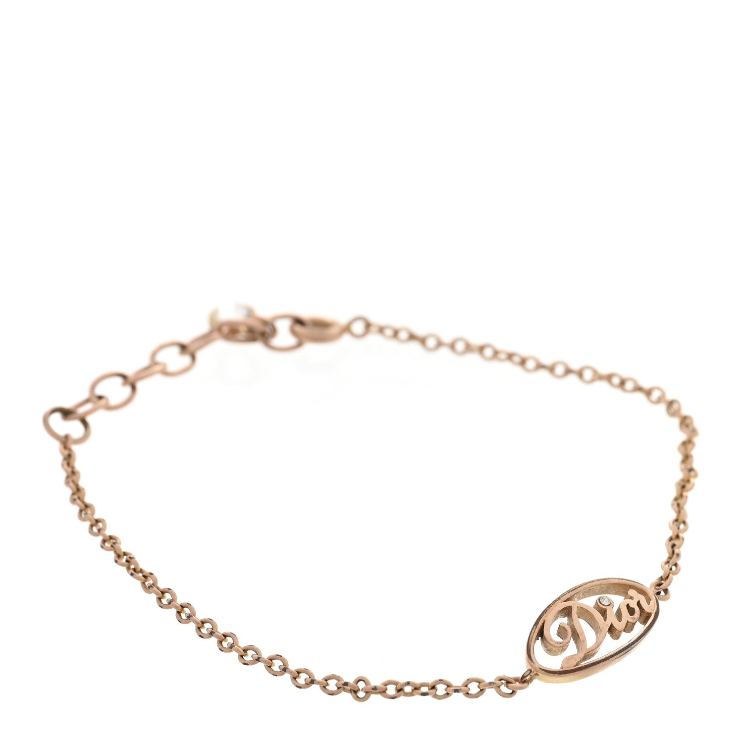 Christian Dior Crystal Dior Logo Bracelet Rose Gold 1 of 6