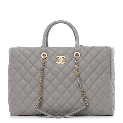 Chanel Caviar Quilted Large Coco Handle Shopping Tote Grey 1 of 11