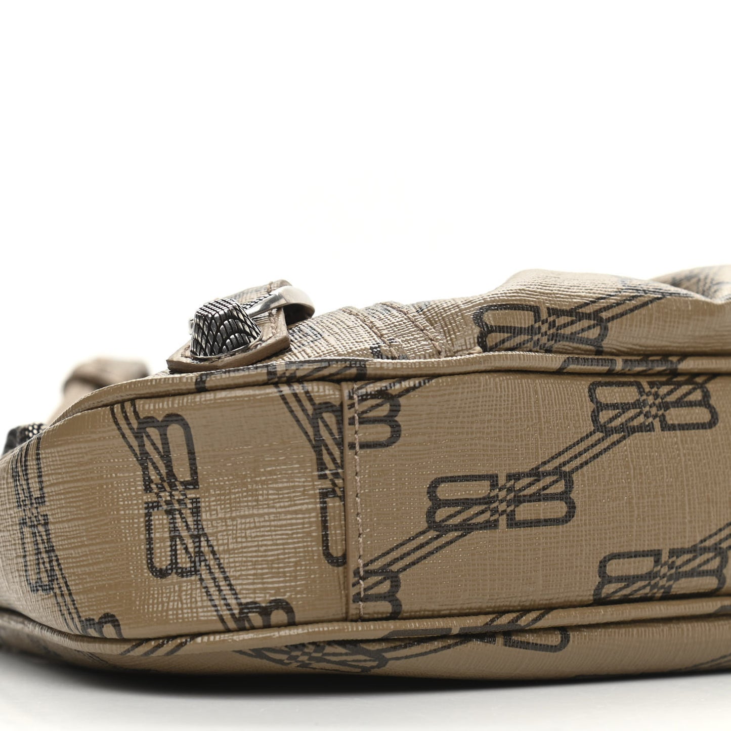 Coated Canvas BB Monogram Le Cagole Mini Purse With Chain Beige Brown