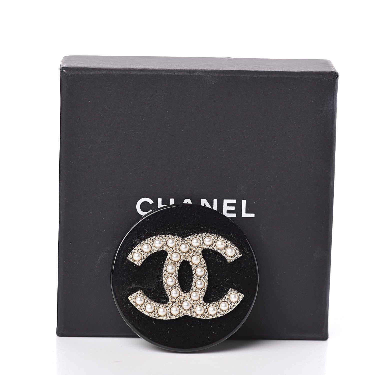 Chanel Resin Pearl Brooch Black 5 of 5