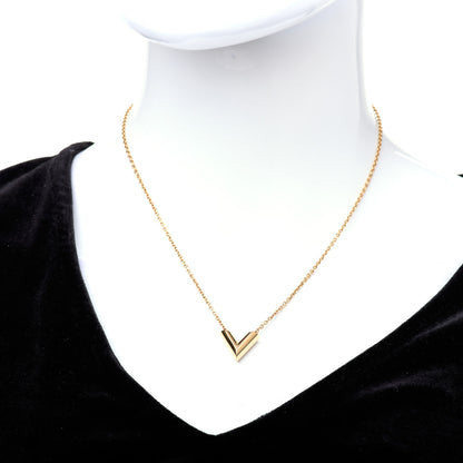 Louis Vuitton Essential V Necklace Gold 2 of 5