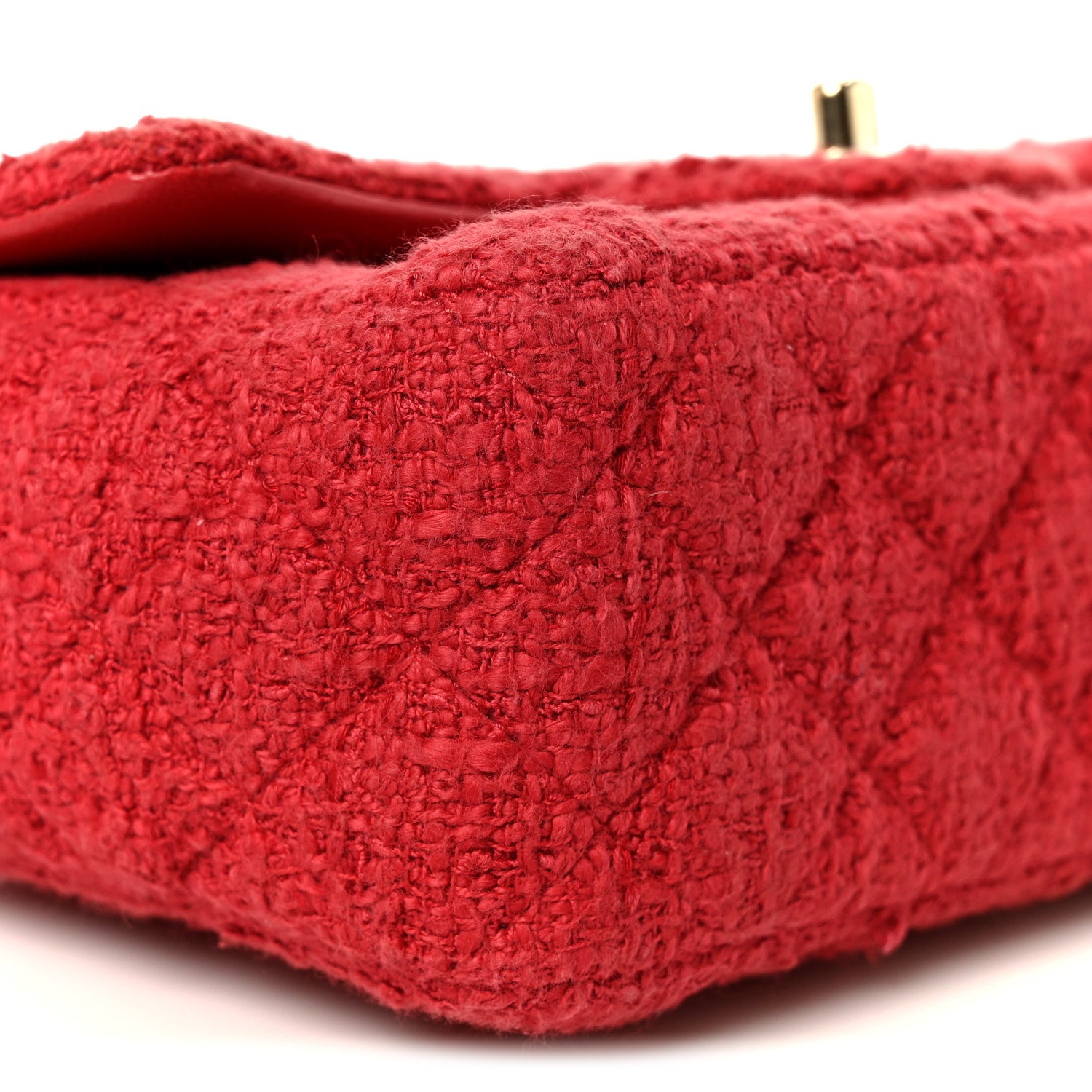 Chanel Tweed Quilted Mini Rectangular Flap Red 10 of 11
