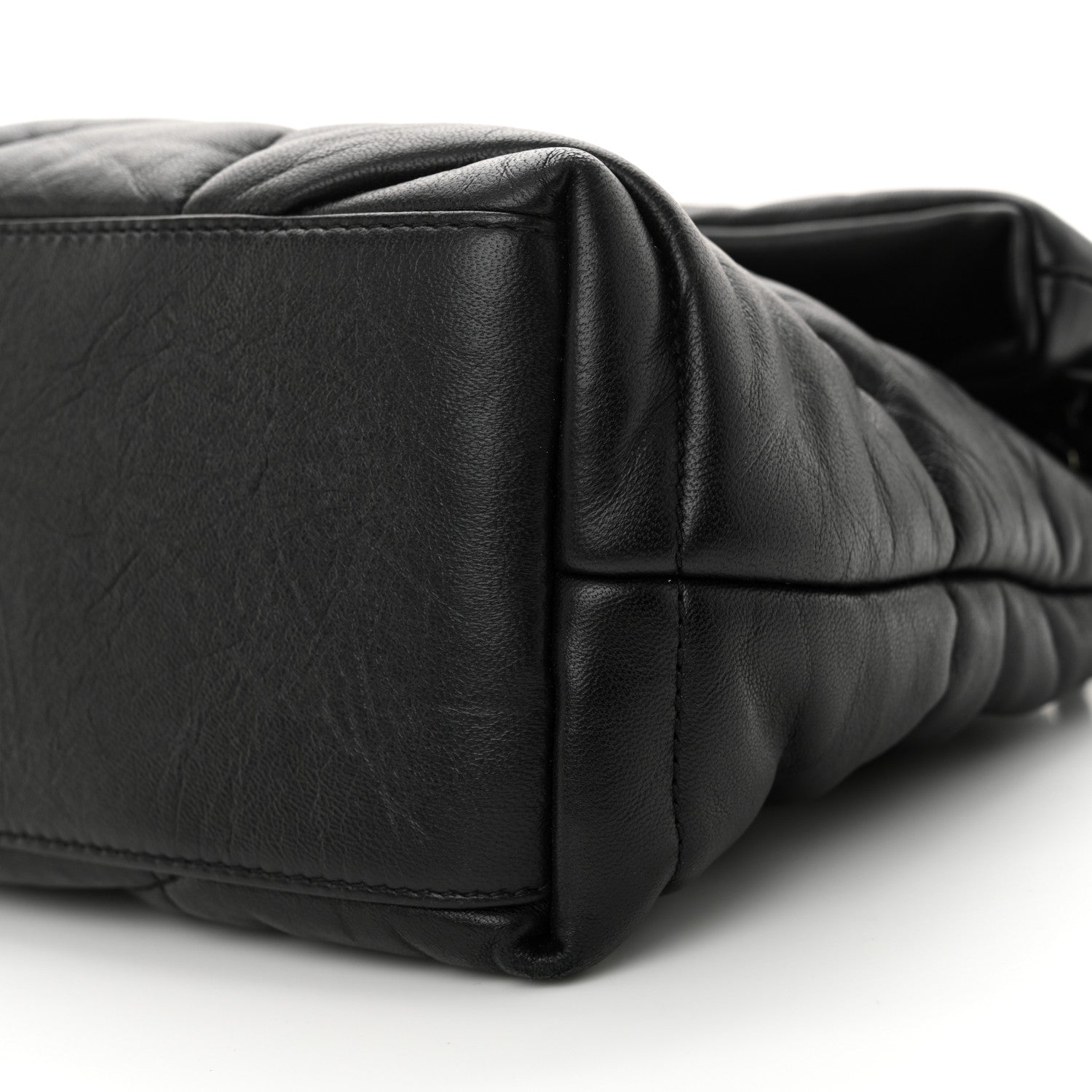 Saint Laurent Lambskin Quilted Monogram Monochrome Small Loulou Puffer Chain Satchel Black 10 of 10