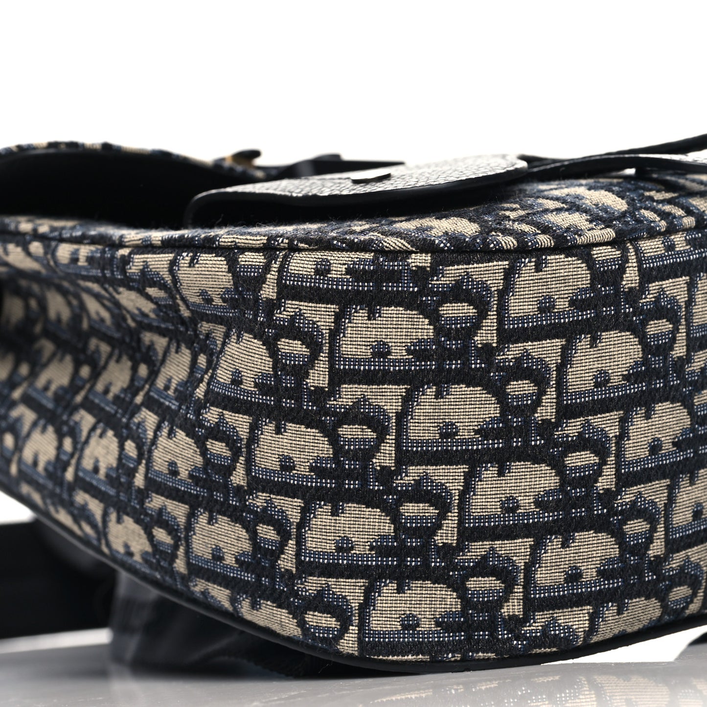 Grained Calfskin Oblique Mini Gallop Sling Bag Blue Black