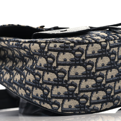 Christian Dior Grained Calfskin Oblique Mini Gallop Sling Bag Blue Black 9 of 10