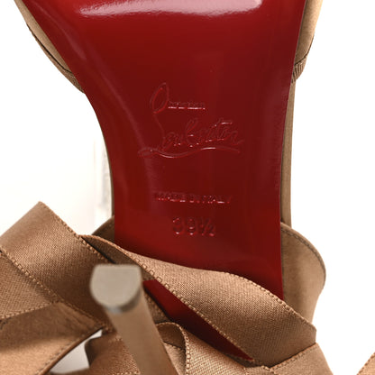 Christian Louboutin Crepe Satin Cassia Lace Up 100 Pumps 39.5 Nude 7 of 9