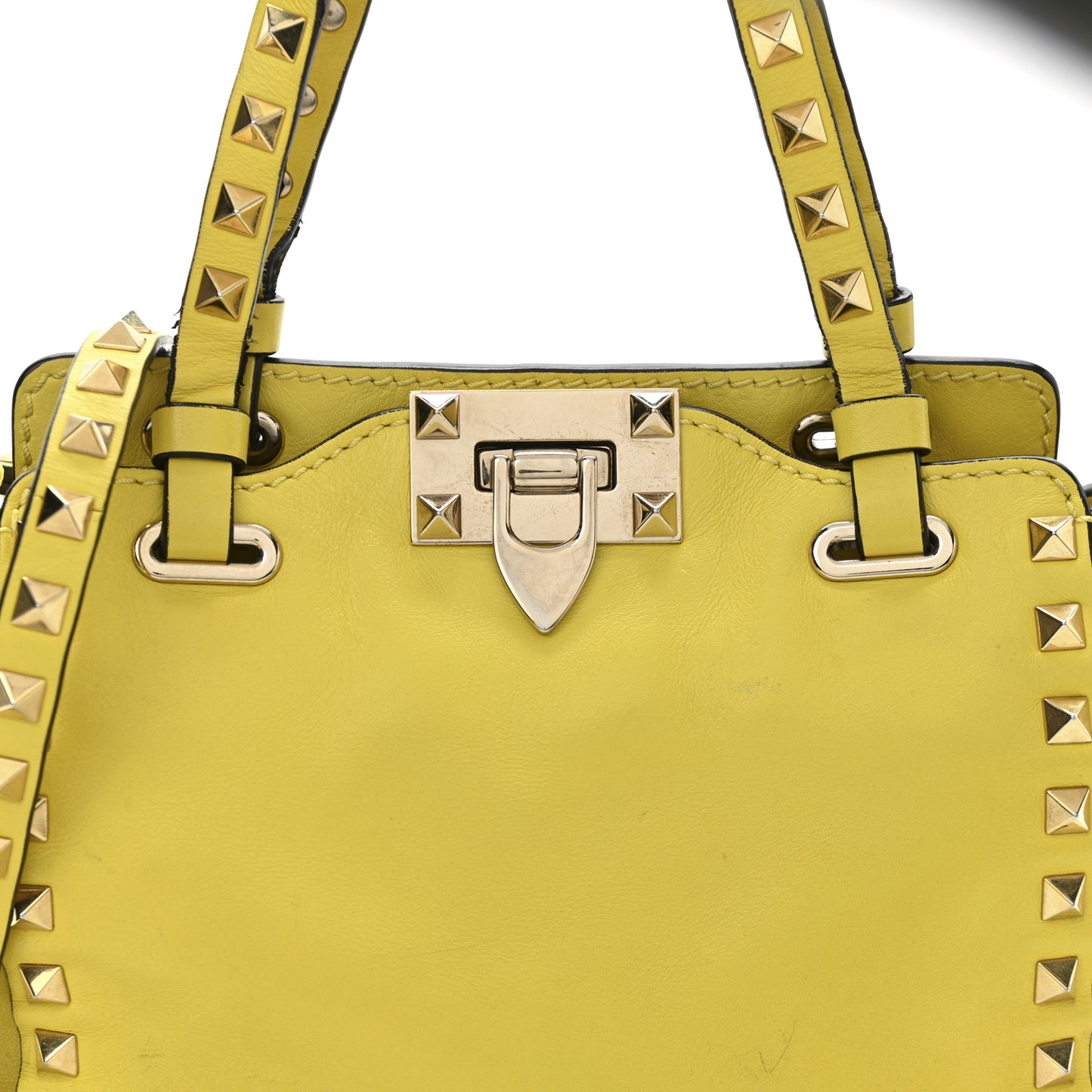 Vitello Mini Rockstud Tote Water Yellow