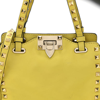 Valentino Garavani Vitello Mini Rockstud Tote Water Yellow 7 of 13